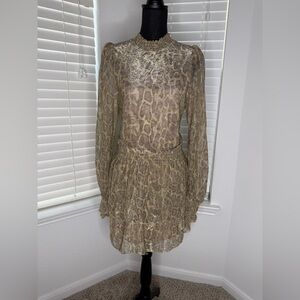 Show Me Your MuMu Animal Print Long Sleeve Dress